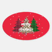 Prettig kerstfeest modern & elegant  ovale sticker (Voorkant)