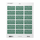 Prettig Kerstfeest Modern Groene Tak Adres Etiket (Full Sheet)