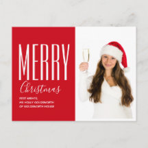Prettig kerstfeest modern rood gepersonaliseerd fo