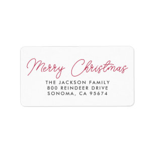 Prettig kerstfeest modern script etiket