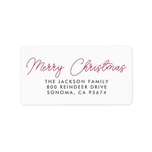 Prettig kerstfeest modern script etiket (Voorkant)