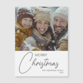 Prettig kerstfeest Modern Script Foto Magnetische (Voorkant)