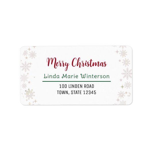 Prettig kerstfeest Moderne Chic Typografie Sneeuwv Etiket (Voorkant)