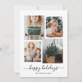 Prettig Kerstfeest | Moderne collage met vier foto Feestdagenkaart (Voorkant)