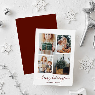 Prettig kerstfeest   Moderne collage met vier foto Feestdagenkaart