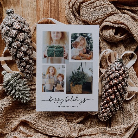 Prettig Kerstfeest | Moderne collage met vier foto Feestdagenkaart