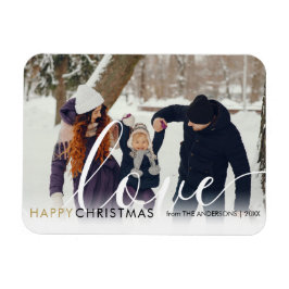 Prettig kerstfeest moderne foto chic script liefde magneet