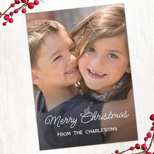 Prettig kerstfeest moderne foto-overlay feestdagenkaart