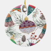 Prettig kerstfeest moderne fotocollage keramisch ornament (Achterkant)