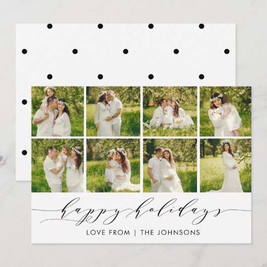 Prettig kerstfeest moderne fotocollagekaart feestdagenkaart (Voorkant / Achterkant)