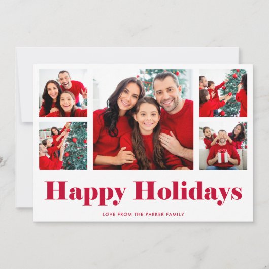 Prettig Kerstfeest | Moderne fotorooster Feestdagenkaart (Voorkant)