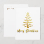 Prettig kerstfeest moderne gouden luxe boom wit notitiekaartje (Voorkant / Achterkant)