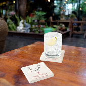 Prettig kerstfeest moderne grappige rendieren wit stenen onderzetter