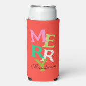 Prettig kerstfeest Moderne heldere Feestdagen Seltzer Blikjeskoeler (Seltzer Voorkant)