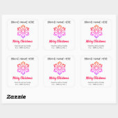 Prettig kerstfeest | Moderne kaarslabels met sneeu Vierkante Sticker (Vel)