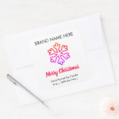 Prettig kerstfeest | Moderne kaarslabels met sneeu Vierkante Sticker (Envelop)