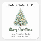 Prettig kerstfeest | Moderne kaarslabels Vierkante Sticker (Voorkant)