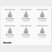 Prettig kerstfeest | Moderne kaarslabels Vierkante Sticker (Vel)