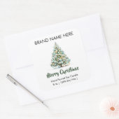 Prettig kerstfeest | Moderne kaarslabels Vierkante Sticker (Envelop)
