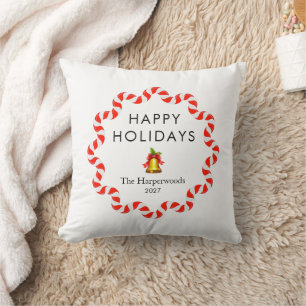 Prettig kerstfeest moderne kaneelstok kerst famili kussen