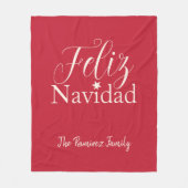 Prettig Kerstfeest Moderne Kerst Familie Fleece Deken (Voorkant)
