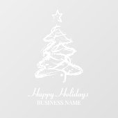 Prettig Kerstfeest Moderne Kerstboom Bedrijf Raamsticker (Vel)