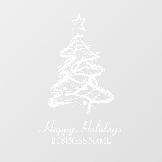 Prettig Kerstfeest Moderne Kerstboom Bedrijf Raamsticker (Vel)