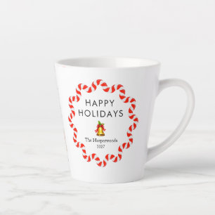 Prettig Kerstfeest Moderne Kerststok Kerst Familie Latte Mok