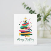 Prettig Kerstfeest Moderne Kleuren Feestdagenkaart (Staand voorkant)