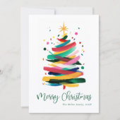 Prettig kerstfeest moderne kleuren feestdagenkaart (Voorkant)