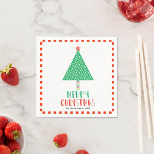 Prettig kerstfeest Moderne kleurrijke kerstkaart Servet