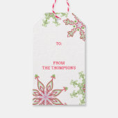 Prettig kerstfeest Moderne Kleurrijke Sneeuwvlokke Cadeaulabel (Voorkant)