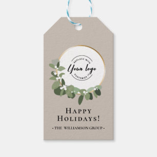 Prettig kerstfeest moderne krans Zakelijk logo Neu Cadeaulabel