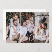 Prettig kerstfeest Moderne Minimalistische 3 Foto  Feestdagenkaart (Voorkant / Achterkant)