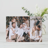 Prettig kerstfeest Moderne Minimalistische 3 Foto  Feestdagenkaart (Staand voorkant)