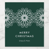 Prettig kerstfeest moderne minimalistische bloem wijn etiket (Enkel label)