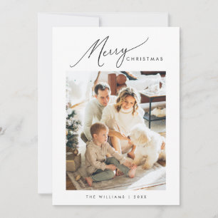 Prettig kerstfeest, moderne minimalistische famili feestdagenkaart