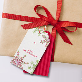 Prettig kerstfeest Moderne Mooie Kleurrijke Sneeuw Cadeaulabel