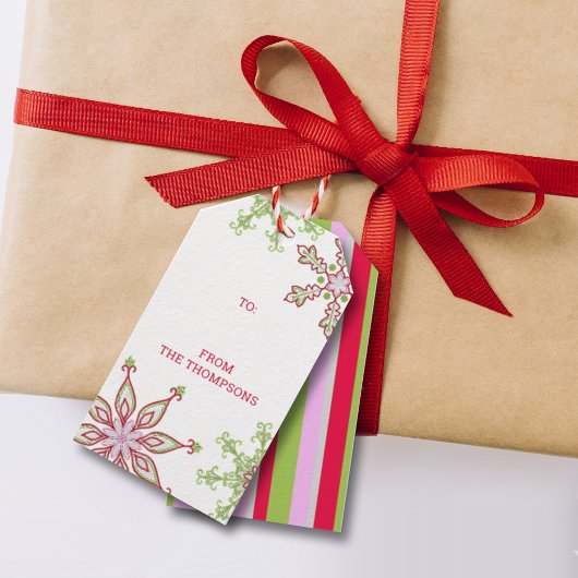 Prettig kerstfeest Moderne Mooie Kleurrijke Sneeuw Cadeaulabel