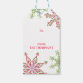 Prettig kerstfeest Moderne Mooie Kleurrijke Sneeuw Cadeaulabel (Voorkant)