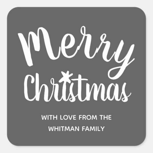 Prettig kerstfeest Moderne naam Vierkante Sticker (Voorkant)