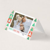 Prettig kerstfeest Moderne patchwork kerstbomen Kaart (Voorkant)