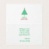 Prettig kerstfeest Moderne patchwork kerstbomen Kaart (Binnenkant ongevouwen)