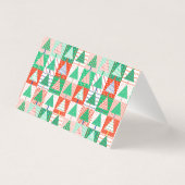 Prettig kerstfeest Moderne patchwork kerstbomen Kaart (Achterkant)