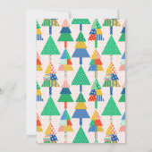 Prettig kerstfeest Moderne patchwork kerstbomen Kaart (Achterkant)