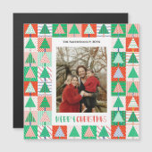 Prettig kerstfeest Moderne patchwork kerstbomen M (Voorkant / Achterkant)