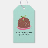 Prettig kerstfeest Moderne puddingillustratie Cadeaulabel (Voorkant)