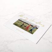 Prettig kerstfeest moderne script folie feestdagenkaart (Gedraaid)