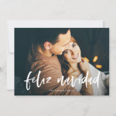 Prettig Kerstfeest | Moderne Spaanse twee foto ker Feestdagenkaart (Voorkant)