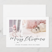 Prettig kerstfeest | Moderne tweedelige fotocollag Feestdagenkaart (Voorkant / Achterkant)